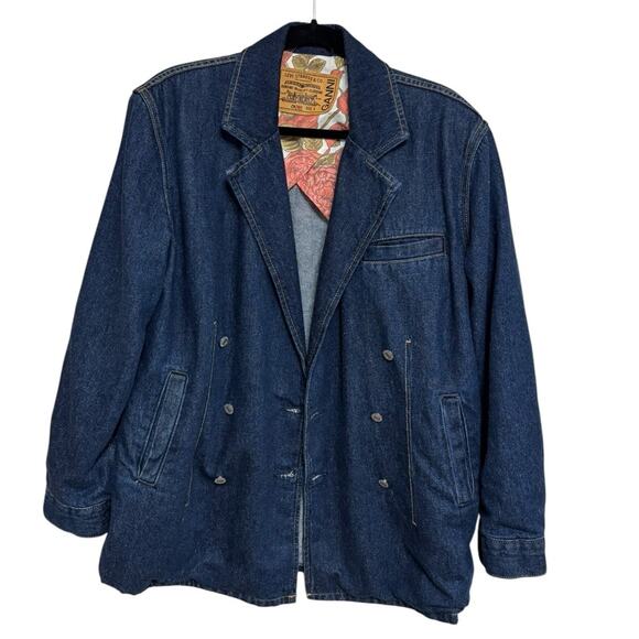 GANNI x Levi’s Double-Breasted Oversized Denim Jacket - Size S - Picture 5 of 11